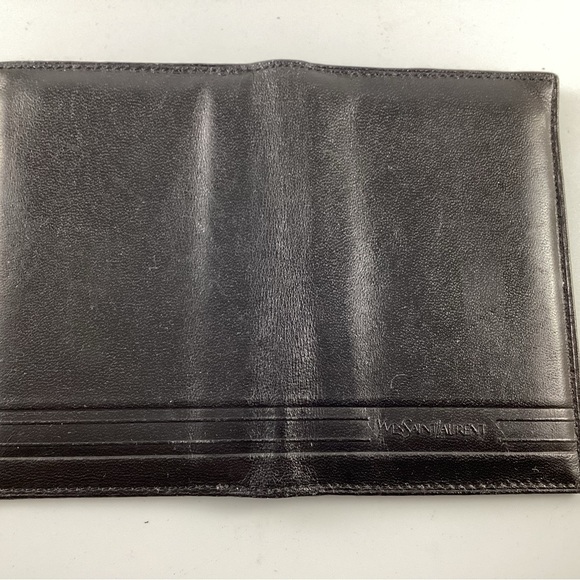 Rare Vintage YSL Mens Pre-Owned Black Aniline Cowhide Leather Card Wallet - Picture 4 of 12